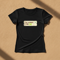 My AI Booked This Trip fitted tee in black, printed with a small boarding pass reading MY AI BOOKED THIS TRIP, laid flat