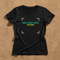 Single, Ready To Meet Vibe Coders fitted tee in black, printed in teal and green inside cream frame corners, laid flat