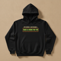 Make AI Work For You hoodie in black, with STOP FEARING IT. START BOSSING IT. and MAKE AI WORK FOR YOU in a caution striped box, laid flat