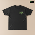 Make AI Work For You tee in black, with a small MAKE AI WORK FOR YOU print in cream and green on the left chest